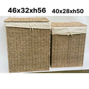 Poubelle de rangement faite à la main en jonc de mer de grande capacité facile à déplacer et décoration parfaite - Product Image 6