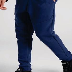 Logo de marque personnalisé 69% coton 31% polyester bleu garçons Tech polaire survêtement fermeture éclair complète à capuche Joggers pantalons de survêtement survêtement - Product Image 6
