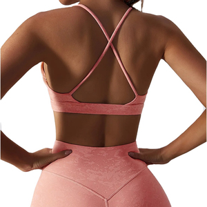 Logotipo personalizado Tallas grandes Gimnasio Top Cross Back Activewear Entrenamiento Yoga Bra High Impact Fitness Sports Bra para mujeres 2026 - Product Image 5