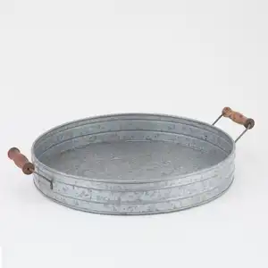 Best Selling Galvanized Round Tray Planters galden tools tray Available At whole sale price Direct From factory