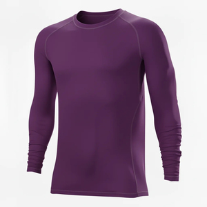 Custom Factory Wholesale <b>Compression</b> <b>Shirt</b> – Long Sleeve Purple Athletic Rash Guard Base Layer <b>for</b> <b>Men</b> & Women - Product Image 2