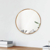 Miroir décoratif de luxe de haute qualité pour salon miroir mural rond en or au design unique pour la maison et l'hôtel