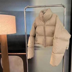 2024 New Korean Winter Bomber <b>Parkas</b> Puffy Coats Nylon Lining Breathable Warm Printed Technics Simple Shorts Design for <b>Women</b> - Product Image 3