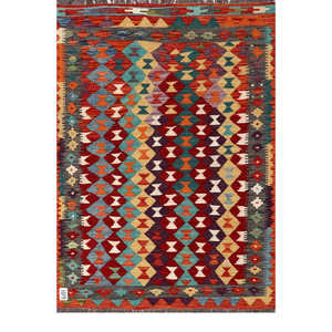 Alfombras Imaco Maimana, Alfombra Kilim de Afganistán, 145 x 101 cm, Juego de Alfombras Tejidas a Mano Tradicionales - Product Image 1