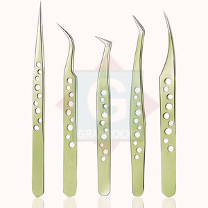 แหนบต่อขนตาทำจากสเตนเลสสตีลอุปกรณ์เสริมความงามปลายแหลมมีดีไซน์ตามสั่งพร้อมฉลากส่วนตัว - Product Image 3