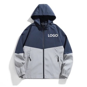 Buy's Wholesale Fashion Zipper Windbreaker <b>Jacket</b> With Hoodie Custom Logo Breathable <b>Plus</b> <b>Size</b> Drop Shoulder Windproof <b>Jacket</b> - Product Image 1