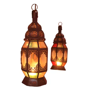 Lanterne de foudre à toit suspendu en métal et en verre durable, qualité unique, différentes tailles disponibles et décoration de bougie design - Product Image 1