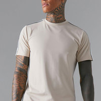Ensemble T-shirt et pantalon/jogging pour homme, style streetwear estival respirant, design à panneaux, polyester/coton