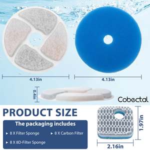 Cobectal - Juego de 8 Filtros de Repuesto para Sistema de Triple Filtración para Bebederos de Agua de 74 oz/2.2 L para Gatos y Perros - Product Image 2