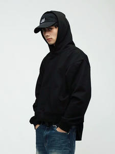 Ropa de calle estilo venta al por mayor personalizada 360 Gsm mezclas de algodón en blanco sin cuerdas boxy sudaderas con capucha hombres sudaderas con capucha de gran tamaño - Product Image 4