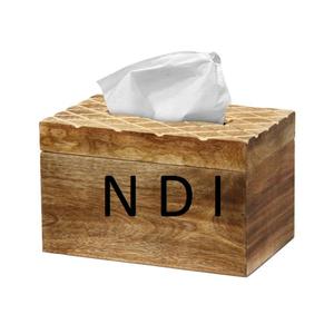 Boîte de rangement portable en bois au design attrayant pour serviettes de table, finition noyer, idéale pour le Nouvel An et Noël - Product Image 5