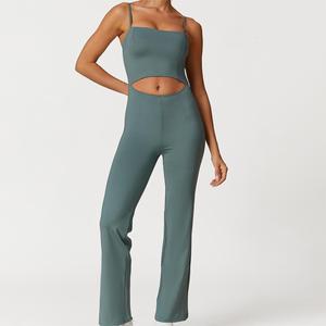 บอดี้สูทกีฬาเด็กผู้หญิงและจั๊มสูทชุดรอมเปอร์ทรงสี่เหลี่ยมโชว์ก้นทรงหลวมด้านหน้าและด้านหลัง - Product Image 1