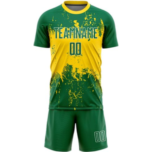 Nouveau style de maillot de football unisexe personnalisé par sublimation, ensemble uniforme, 100% polyester extensible et antibactérien, manches courtes - Product Image 2
