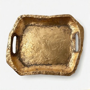 Plateau rectangulaire en aluminium StarlitShine avec poignée artisanale finition brossée et poids équilibré pour un divertissement élégant à la maison - Product Image 5