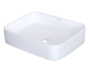 อ่างล้างมือห้องน้ำโต๊ะเครื่องแป้งกว้างพร้อมพื้นที่ก๊อกน้ำคู่และขอบเรียบสำหรับการใช้งาน - Product Image 1