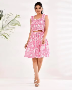 High Selling Elegant Floral Print Pure Cotton Co Ord Set Comfortable Summer <b>Outfit</b> For Women Casual Wear - Product Image 1