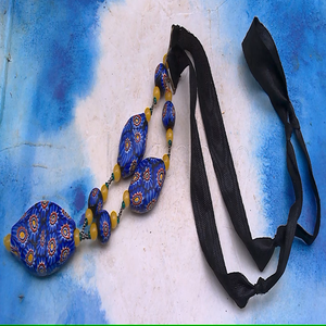 Venta al por mayor, suministro a granel de cuentas de cristal y cristal de Murano con pestaña grande de Millefiori veneciano estilo Chevron mate - Product Image 5