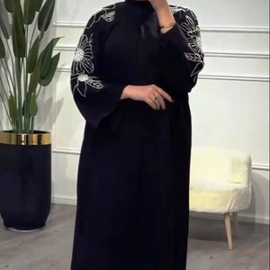 ชุดเดรสมุสลิมแบบดั้งเดิมของผู้หญิงชุดอาบายาแขนยาวทางการสไตล์อาหรับแบบสุภาพเรียบร้อย - Product Image 1
