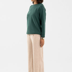 Sweat-shirt en molleton à col rond imprimé pour femme avec logo sur le devant, 100% coton, streetwear, pull-over - Product Image 4