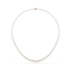 Collar de tenis con diamantes de corte redondo degradados de 8.00 ct DEF VVS, diamantes cultivados en laboratorio en oro de 14K, para ocasiones especiales y fiestas. - Product Image 2