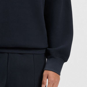 Sweat-shirt à col rond pour homme avec couleur unie et logo personnalisé, prix avantageux pour les acheteurs en gros / Poignets côtelés - Product Image 4