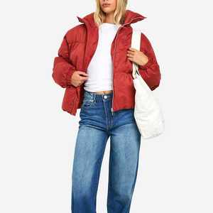 Veste matelassée OEM de haute qualité pour femmes, respirante et de nouveau design pour l'hiver, fermeture à glissière grande taille, courte longueur - Product Image 6