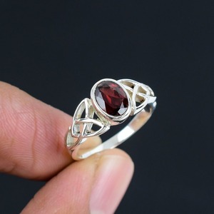 925 <b>Sterling</b> <b>Silver</b> Garnet <b>Spinner</b> <b>Ring</b> Fashion Jewelry Gemstone Simple Handmade <b>Ring</b> Fine Fashion 925 Stamped <b>Silver</b> <b>Ring</b> - Product Image 3