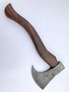 Wholesale Customized Premium Quality OEM ODM Service Damascus Steel Blade Axe with Wooden <b>Handle</b> And Leather Sheath Hatched Axe - Product Image 3