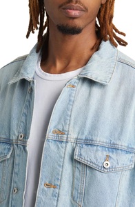 Custom Heavyweight Cotton Washed Vintage <b>Denim</b> <b>Jacket</b> <b>Kids</b> Pocket High Street Style Casual Streetwear Hooded Jeans <b>Jacket</b> New - Product Image 5