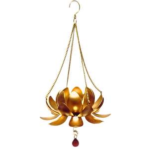 Proveedor al por mayor Metal Lotus Hanging T Light Holder fabricante Diseño Buscar para festividades Decoración Regalo Propósito - Product Image 2