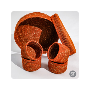 Panier rond tressé en jonc de mer avec bol pour le rangement de la cuisine décor à la maison panier naturel fait à la main en vrac en gros - Product Image 6