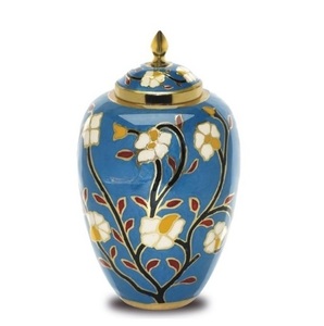 Urnes funéraires bleues pour adultes, grandes urnes de jardin pour cendres d'êtres chers, taille 10,5 po et 220 Cu. in - Product Image 2