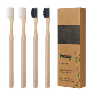 Cepillo de dientes de madera biodegradable supersuave para uso doméstico para adultos, cerdas suaves de carbón de bambú Natural, respetuoso con el medio ambiente sostenible - Product Image 1