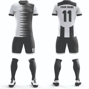 Ensembles d'uniformes de football pour hommes, coupe ajustée, respirants, séchage rapide, design rétro, 100% polyester, impression numérique - Product Image 3