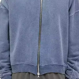 Sudadera con Capucha para Hombre, Estilo Vintage, con Cierre, 500 Gsm, Felpa Cepillada, Unisex, Lisa, Básica, con Cremallera, Mezcla de Algodón - Product Image 6