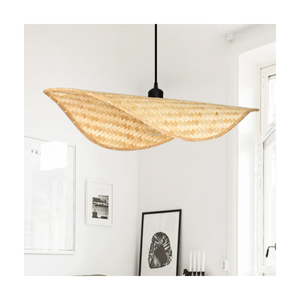 Tissé à la main en bambou naturel abat-jour Unique côtier traditionnel chinois Design suspendu lumière couverture décor plafonnier en gros - Product Image 1