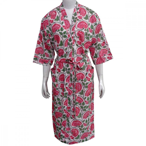 Venta caliente verano Kimono bloque indio-impreso diseño Floral 100% algodón Cambric suave transpirable correa de espagueti tamaño libre - Product Image 5