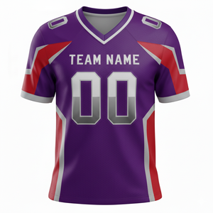 Maillot d'entraînement de football américain personnalisé pour adultes, manches courtes, respirant, option grande taille, 100 % polyester, col en V - Product Image 5