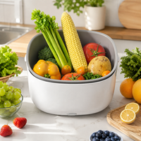 Mini panier de lavage de légumes rechargeable, bol de lavage de légumes portable pour la maison, machine à laver les fruits et légumes à ultrasons