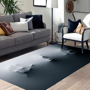 Tapis Screaming Man, Tapis de bureau gris, Tapis moderne imprimé en chenille, Tapis à poils doux - Product Image 3