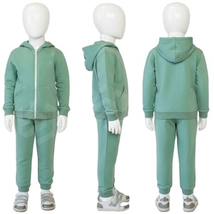 Ensembles de survêtements à capuche coupe-vent noirs pour garçons, grande taille, collection automne, personnalisables, 100 % coton, vêtements de loisirs - Product Image 6