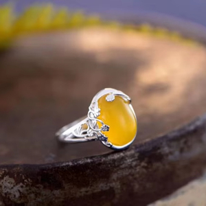 Jaune Onyx Pierre Solide 925 En Argent Sterling À La Main Minimaliste Anneau Femmes Fille Partie Porter Des Bijoux - Product Image 1