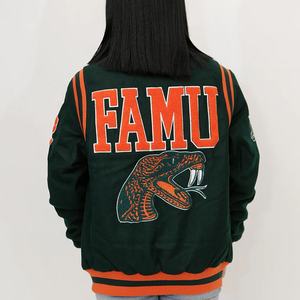 Chaqueta de lona con logotipo personalizado unisex, soporte impermeable a prueba de viento para equipos deportivos universitarios, letras delanteras de invierno para hombres - Product Image 3