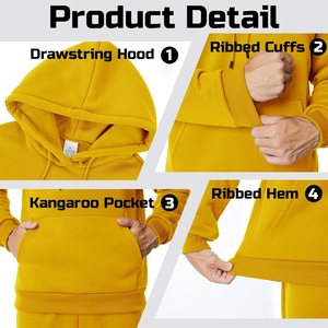 Pulls à Capuche Personnalisés Décontractés de Couleur Unie pour Hommes, Vente en Gros Printemps Automne Classique Confort Hoodies - Product Image 6