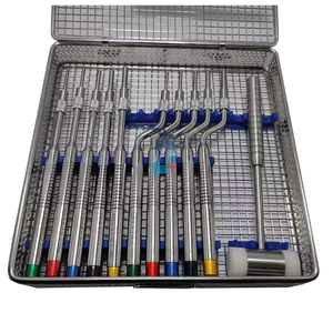 ที่มีคุณภาพสูงนูน + เว้า osteotome ชดเชย + ตรง, รหัสสีชุดสแตนเลส11ชิ้น - Product Image 6