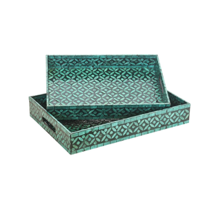 Bandeja de nácar rectangular decorativa de lujo al por mayor, accesorios de decoración para el hogar hechos en fábrica de Vietnam - Product Image 1