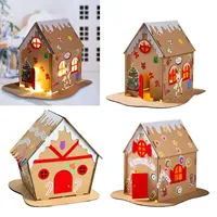 Noël pain d'épice maison artisanat Led noël Villa Figurine Cookie maison enfants enfant noël papier maison