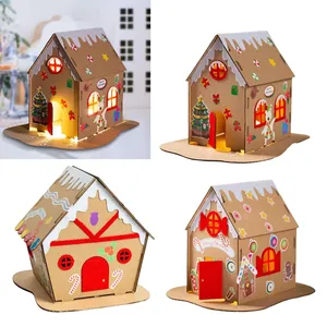Navidad Gingerbread House Craft Led Navidad <span class=keywords><strong>Villa</strong></span> Estatuilla Cookie House Niños Niño Navidad Casa <span class=keywords><strong>de</strong></span> <span class=keywords><strong>papel</strong></span> - Product Image 2