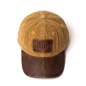 Gorra de béisbol vintage de pana con parche de cuero personalizado, estilo Dad Hat, con correa ajustable, para uso casual al aire libre, con visera de cuero - Product Image 6