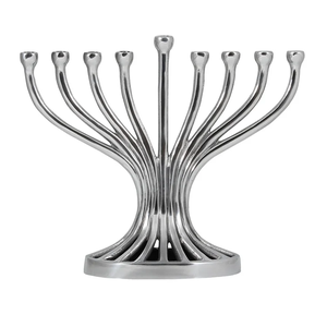 Menorah en aluminium argenté fantaisie pour décoration de Noël, centre de table de mariage, porte-bougie, décoration de table à domicile - Product Image 1